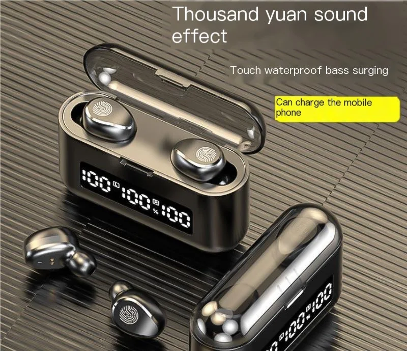 

Popular F9 Bluetooth headset wireless TWS in ear digital display private model binaural waterproof noise reduction headset