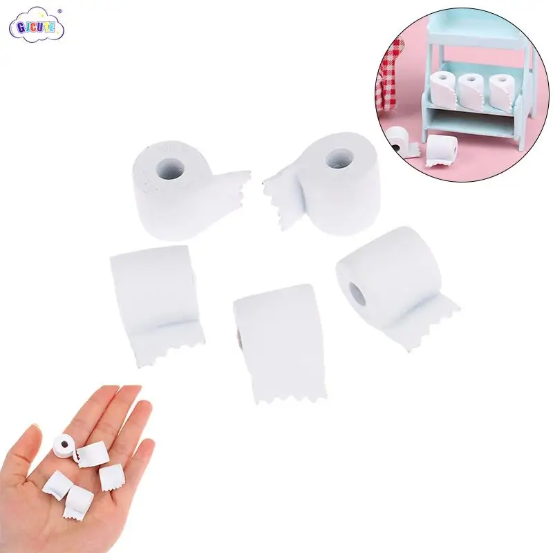 

5 шт., миниатюрные рулонные бумажные полотенца для кукольного домика