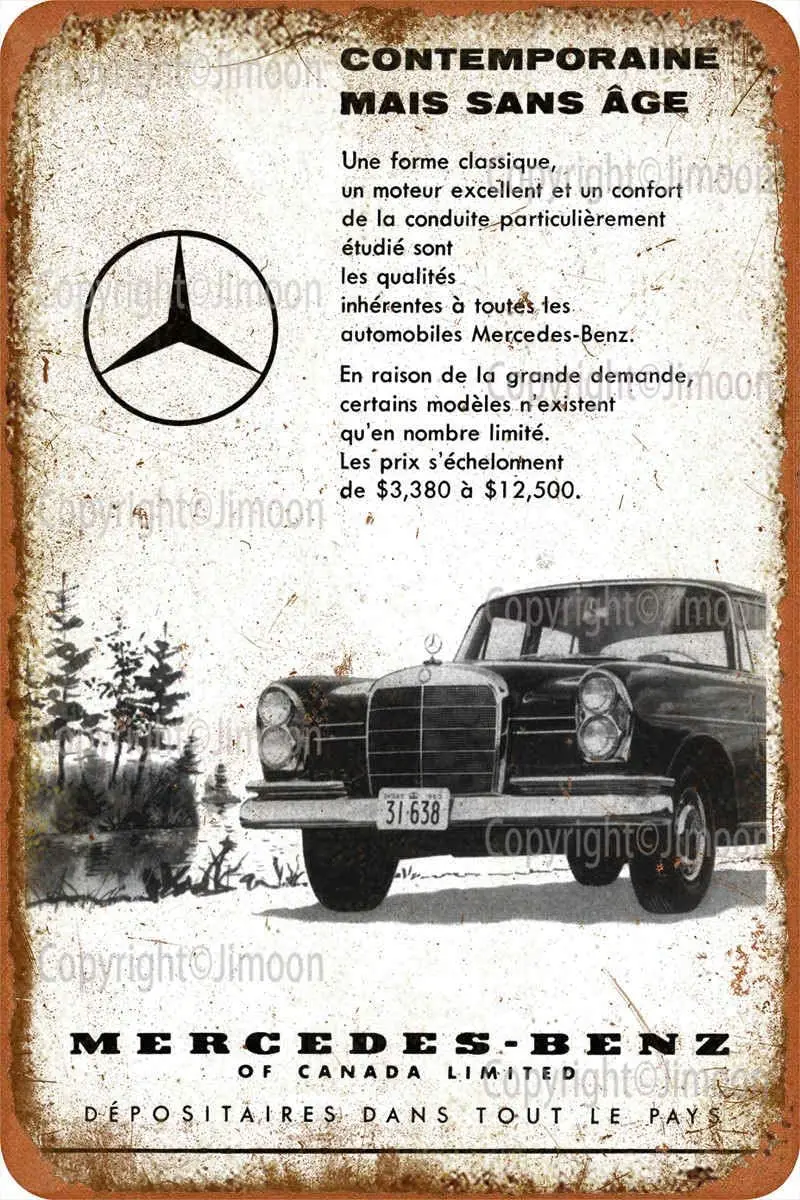 

Merceds-Bnez Canada Of Limited Vintage Tin Sign Art Iron Painting Rusty Poster Decoration Aluminum plaque