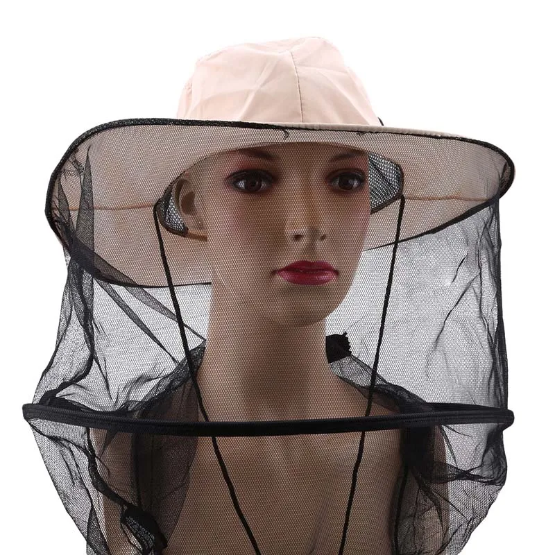 

Camouflage Fishing Hat Beekeeping Insects Mosquito Net Prevention Cap Mesh Fishing Cap Outdoor Sunshade Lone Neck Head Cover