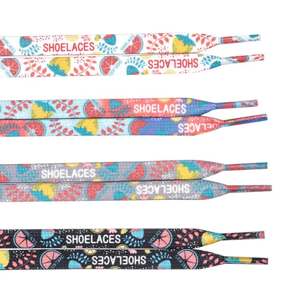 Flat Macaron Cute Printing Shoelaces For Sneakers Pattern Print Fruit Shoelace Strawberry Strawberry Watermelon Shoe Laces