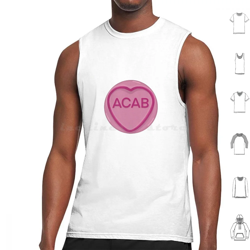 

Pastel Acab Loveheart Sweet Tank Tops Vest Sleeveless Acab Revolution Strike Direct Action Riot Rioting Protests Abolition