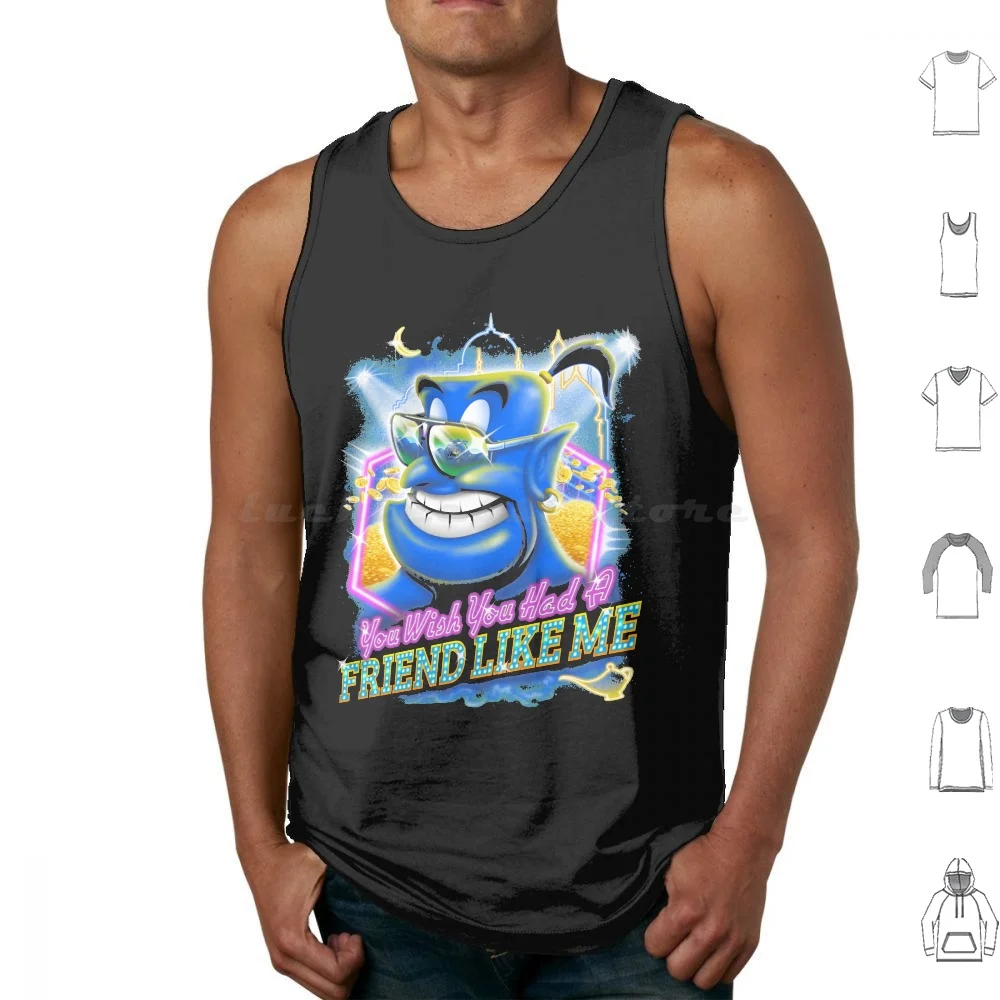 

Friend Like Me Tank Tops Vest Sleeveless Genie Fantasy Broadway Musical Animation 80S Movies