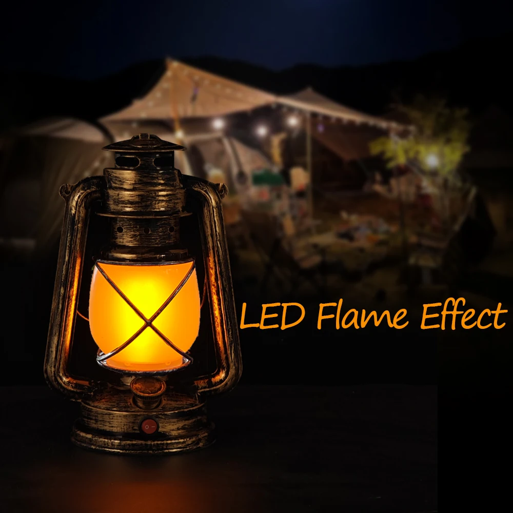 Перезаряжаемый портативный кемпинговый фонарь в стиле ретро