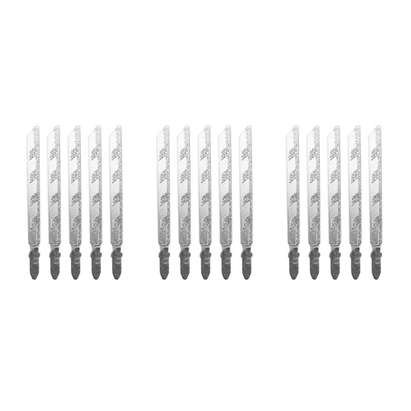 15Pcs 101Mm 4 Inch T Shank Jigsaw Blades Diamond Coated Jig Saw Blade Set Masonry Granite Tile Cutting Power Tools