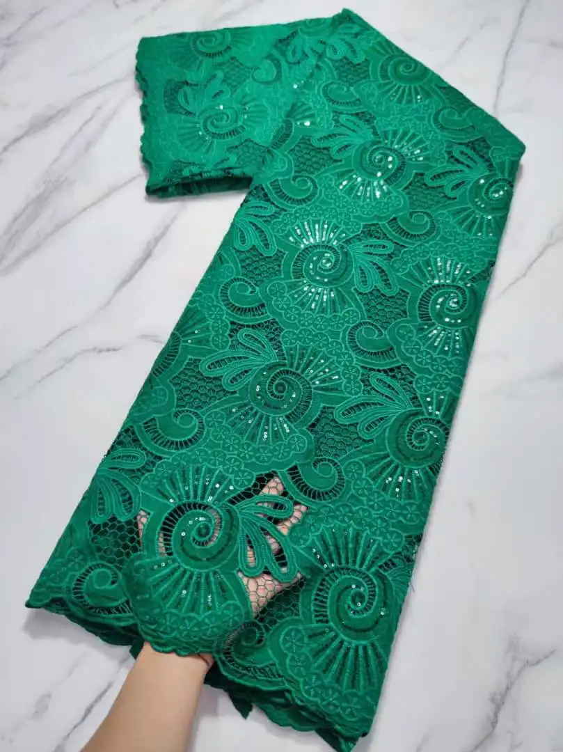 Африканская хлопчатобумажная кружевная ткань модная нигерийская швейцарская 2022
