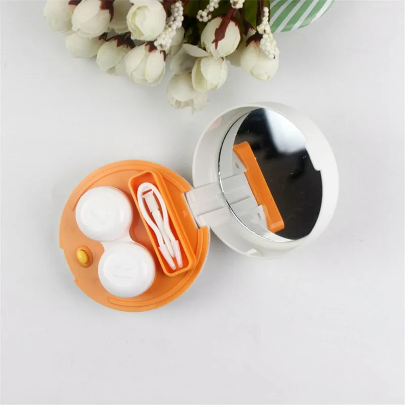 

1Pcs Cartoon Contact Lens Case Pocket Portable Easy Carry Make Up Beauty Pupil Storage Lenses Boxs Mirror Container Travel Kit
