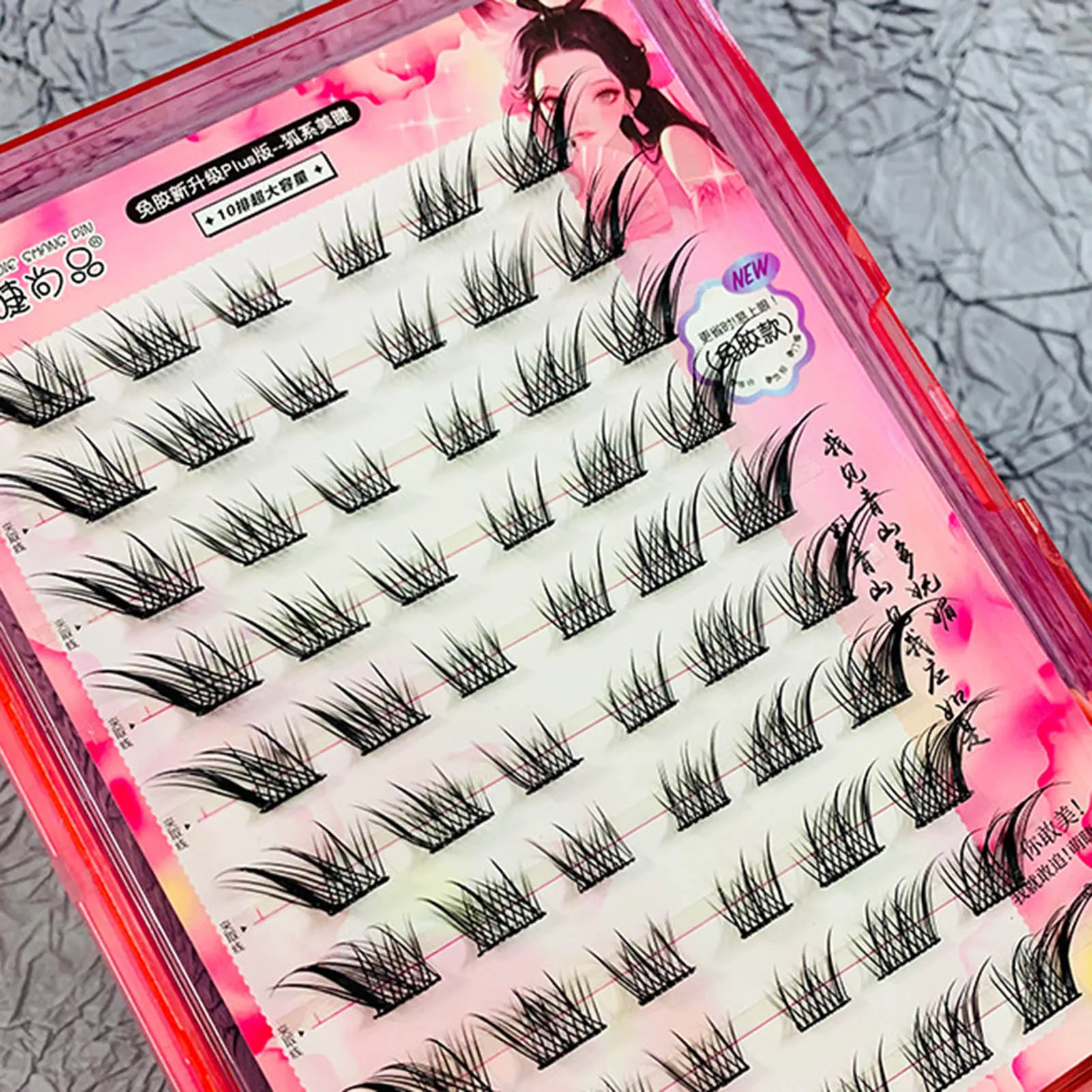 Безклеевые пушистые Накладные ресницы с эффектом фокуса многоразовые аниме для