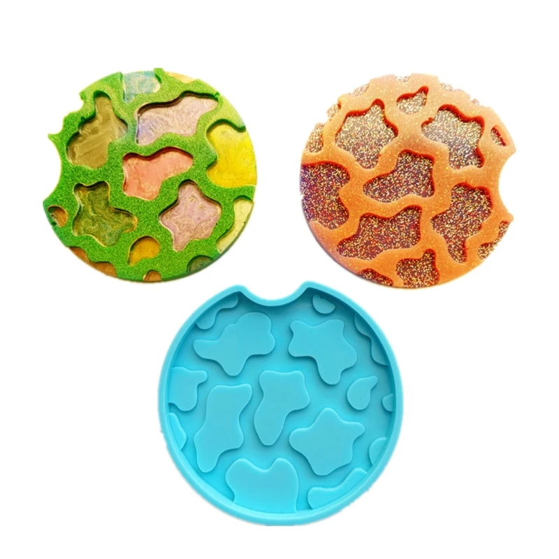 

Multi-style Combination Coaster Crow's Feet Leopard Print Sunflower Pattern Epoxy Liquid Silicone Mold Epoxy Mold