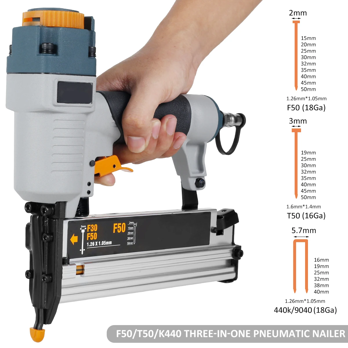 Air Nailer Carpenter Pneumatic Nail Tool T50 F50 440K 16Ga/1