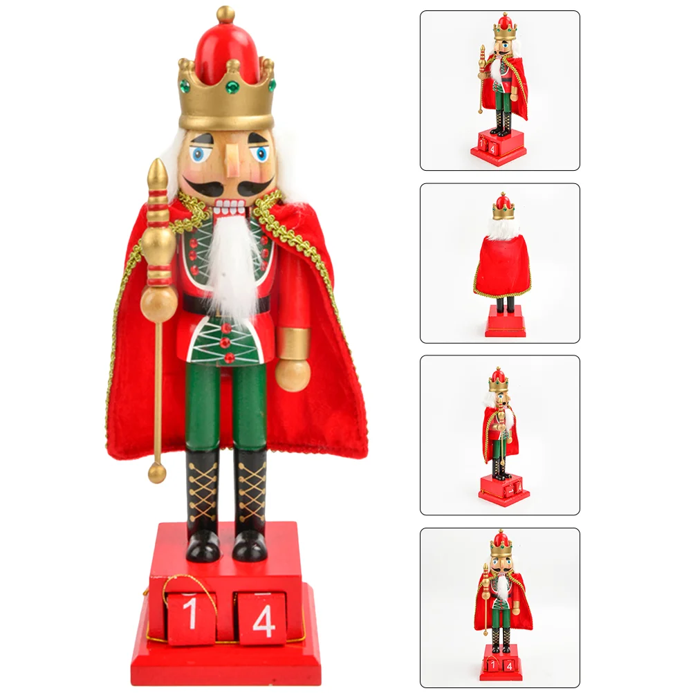 

Nutcracker Calendar Desktop Xmas Ornament Digital Number Wood Festival Wooden Decor Nutcrackers Craft Table Christmas