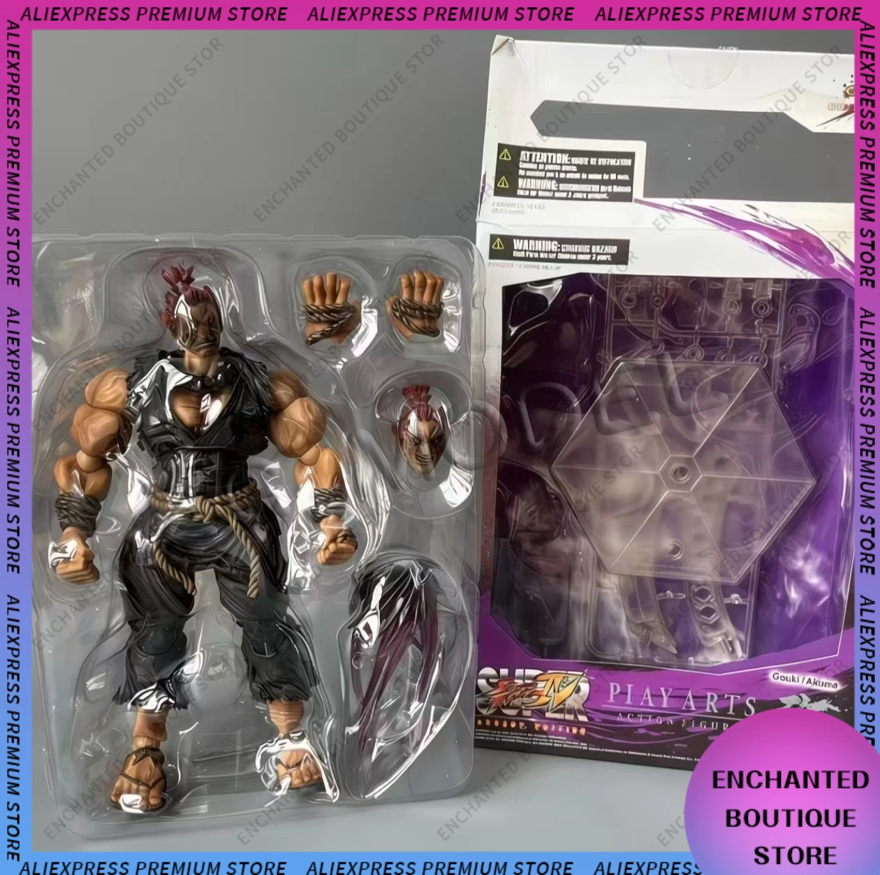 Фото Фигурка Play Arts Kai Gouki Akuma Limited Color White Cer Ultra Street Fighter IV: The Final Challengers 1/12, игрушка в подарок №1