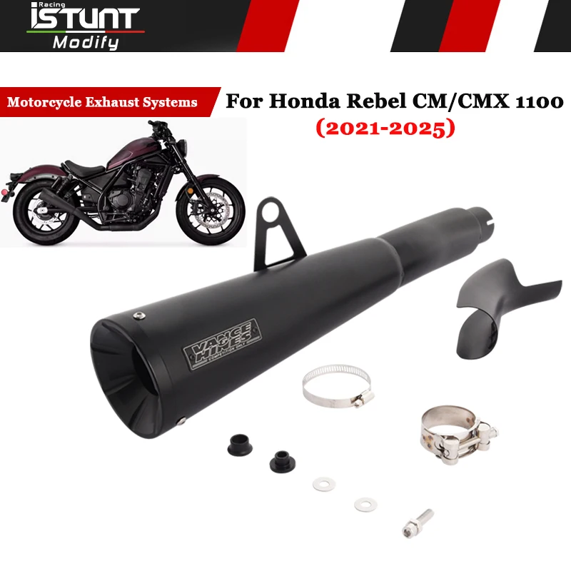 

Мотоциклетные выхлопные системы побега без шнуровки для Honda Rebel CM1100 CMX1100 CM CMX 1100 2021 2022-2025, глушитель для звеньевой трубы
