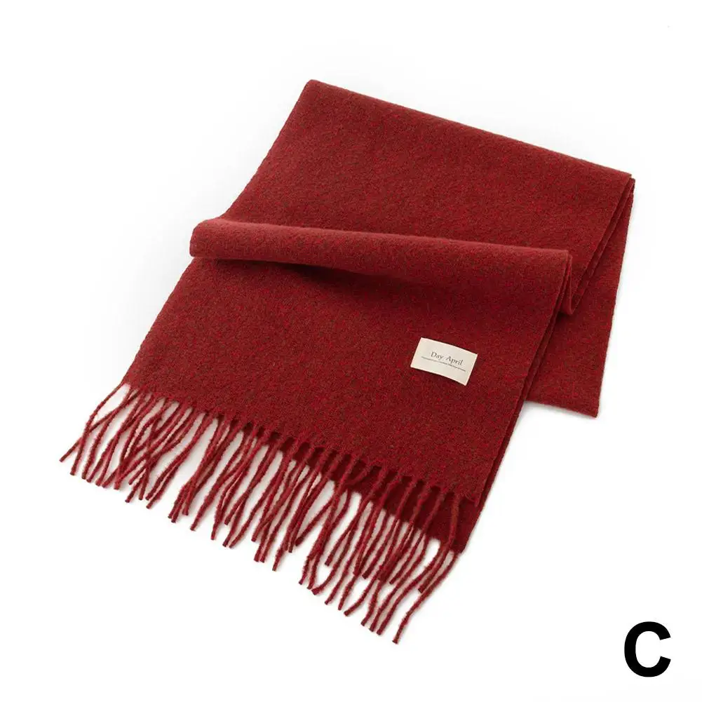 Рождественский клетчатый шарф женский зимний из искусственного кашемира шаль 1