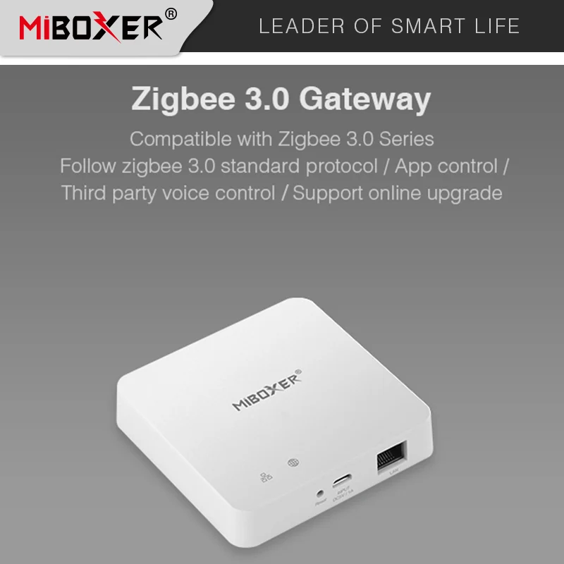 

Miboxer ZB-Box2 Zigbee 3.0 Wired Gateway Smart Controller App control/Third party voice control online upgrade 5V 1A (Micro USB)