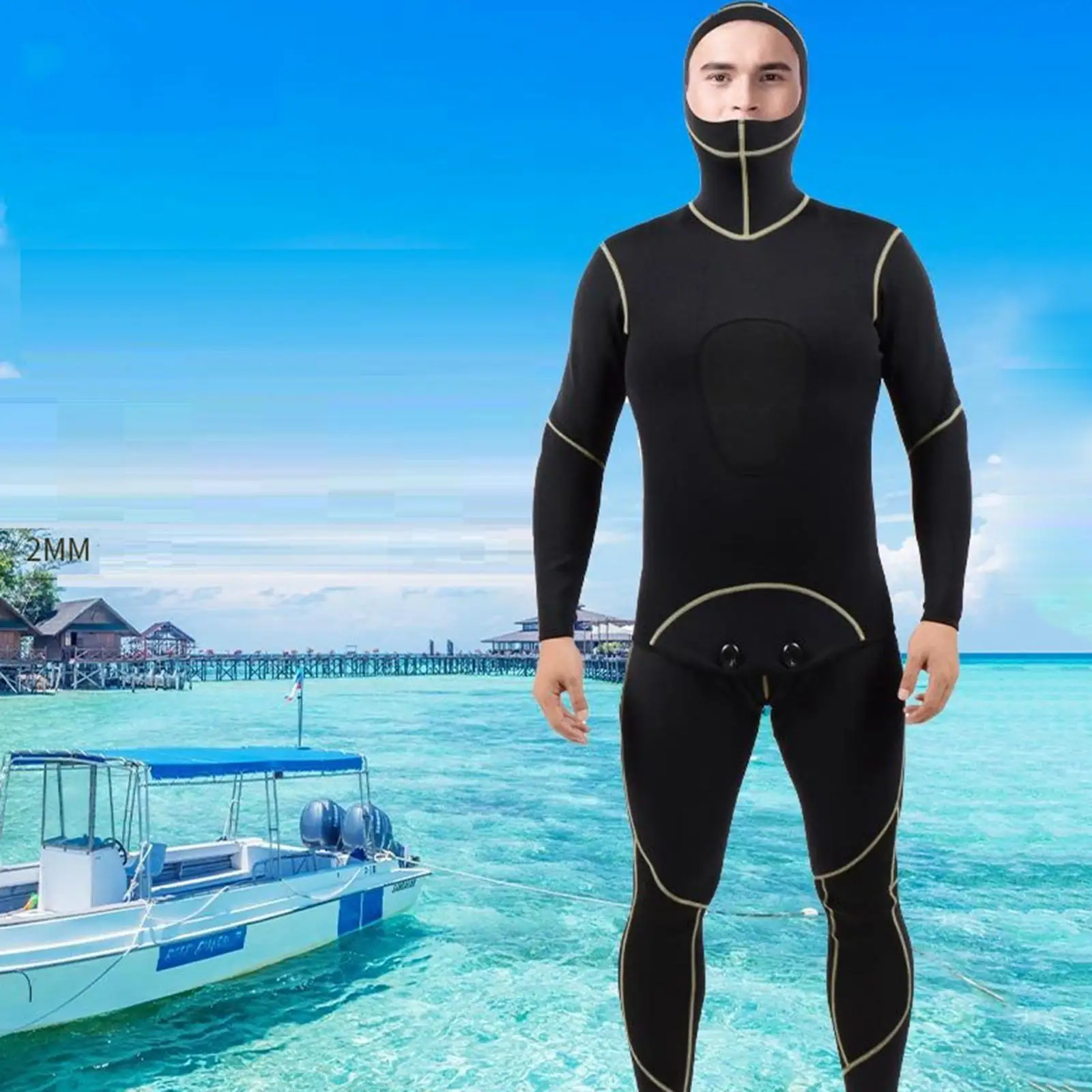 

Dive&Sail 2MM Wetsuit Men with Neoprene Diving Scuba Jumpsuit Spearfishing Underwater Clothes 2-Pieces Diving Equipment