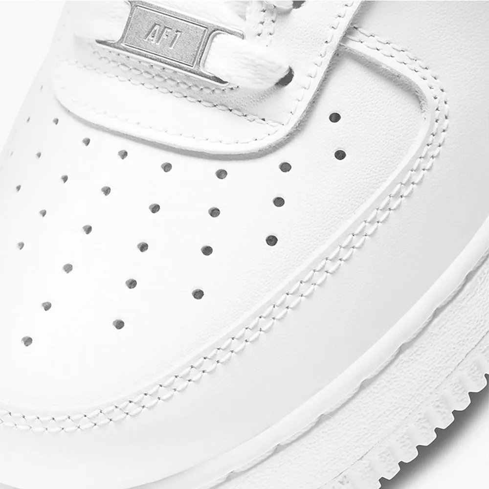 Фото Кожаные прочные низкие кроссовки Nike Air Force 1, классический ретро-стиль для женщин, чистый белый цвет DD8959-100, нескользящая повседневная обувь №5