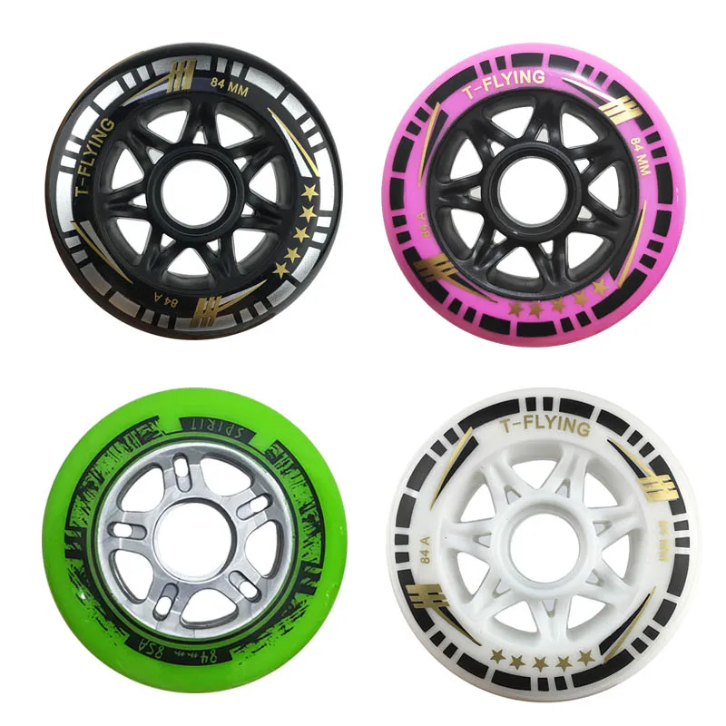 84mm 85A 4 Pieces Inline Speed Skate Wheels High Elastic Tires Free Skating Roller For Racing Patines