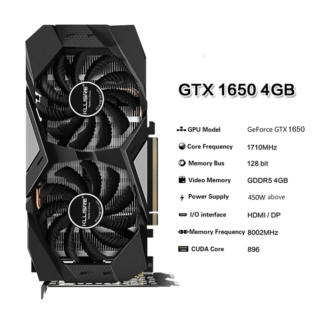 Kllisre GTX 1650 4 Гб 1660 6 ГБ графическая карта бит GDDR5 видеокарты GPU GTX1650 GTX1660 |