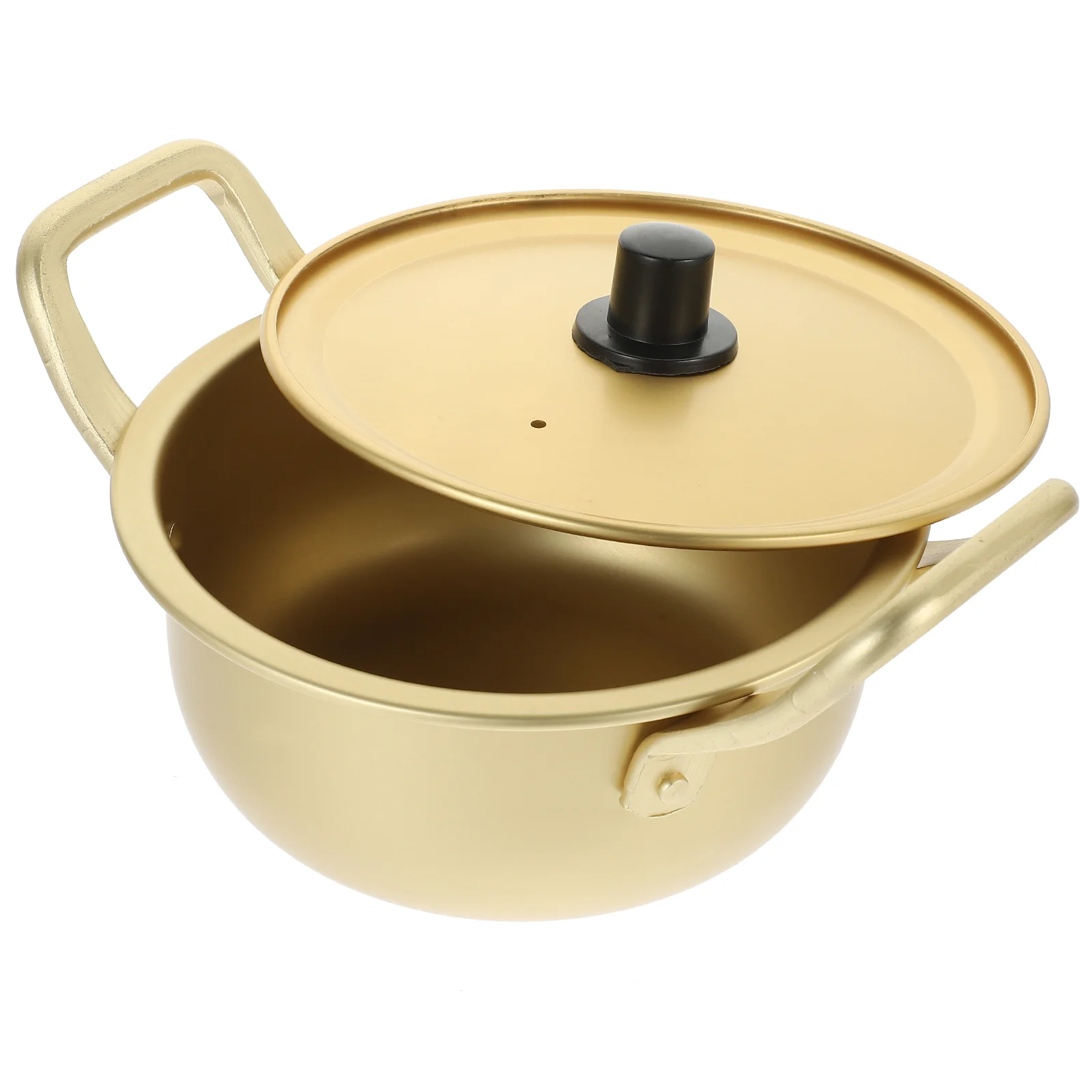 

Reusable Korean Ramen Noodle Pot Double Handle Aluminum Instant Noodles Pot with Lid