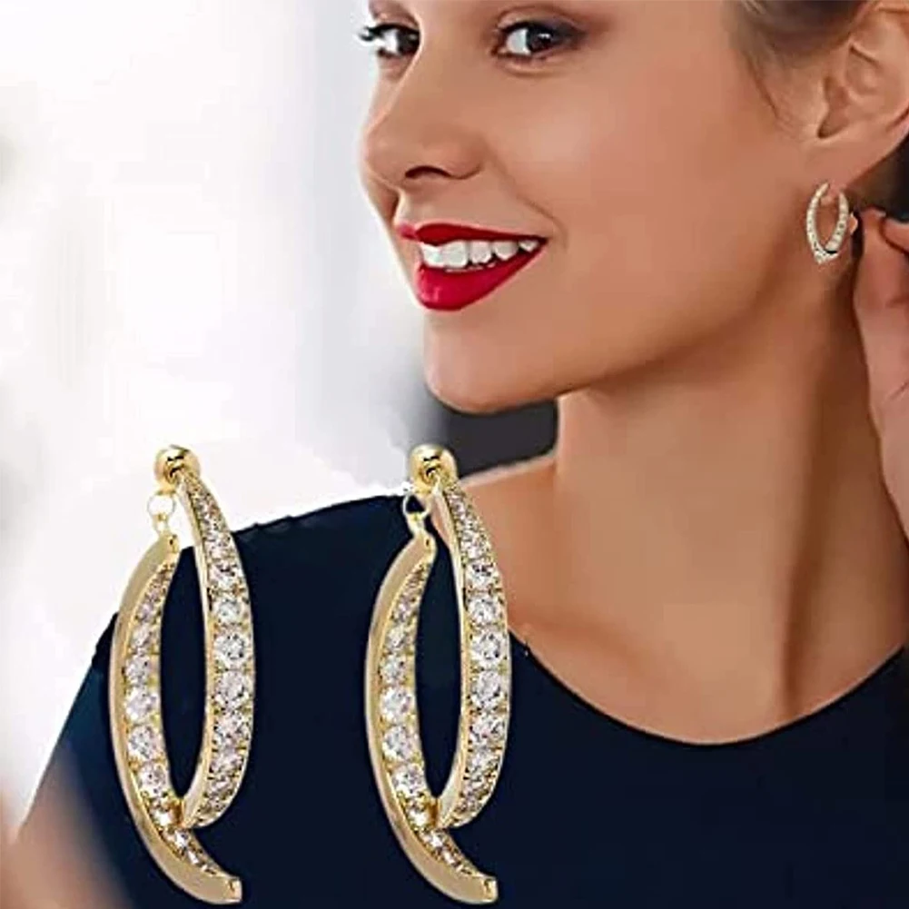 

Design Personality Cross Earrings Fashion Personality Diamond Earrings Women's High Texture Luxury Geometric Earrings