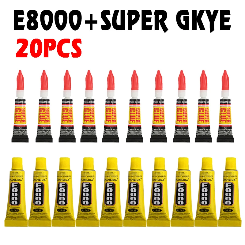 

10 шт. 15 мл промышленная жидкость E6000 сильный клей для «сделай сам» Алмазный холст металлическая ткань Хрустальное стекло Прозрачный естественный отверждение