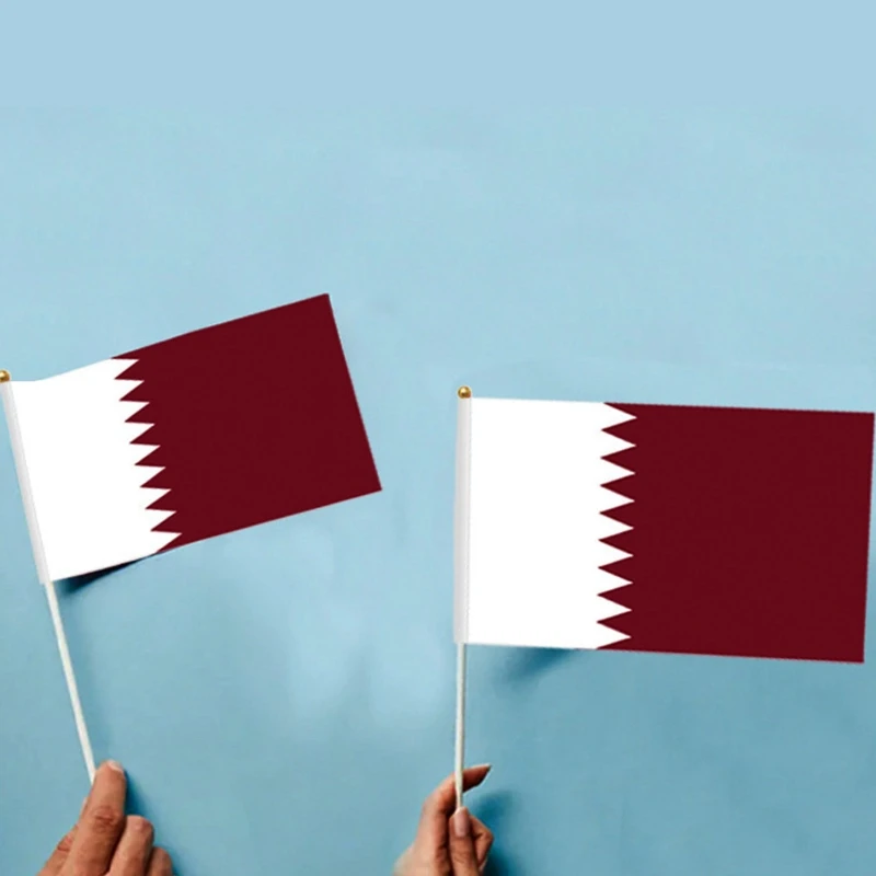

Mini Qatar Flag10Pcs Portable Patriotic Ornaments Home Garden Yard Decoration for Home School Classroom Small Plug Flags