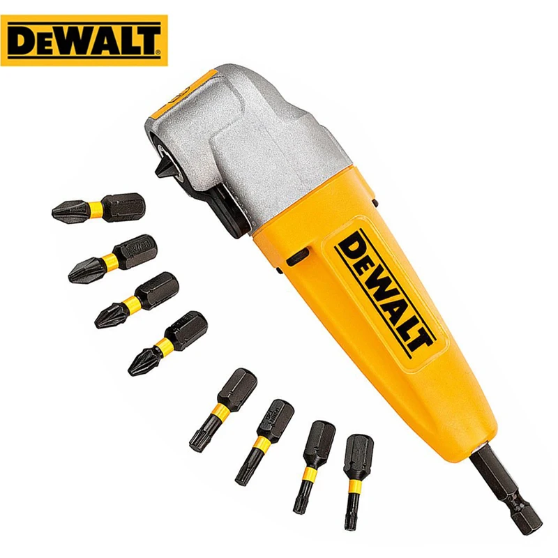 DEWALT DT71517T Right Angle Torsion Drill Attachment 1/4in Hex Shank Drill Bit Adapter Flexible Torsion Zone With 10Pcs Bits