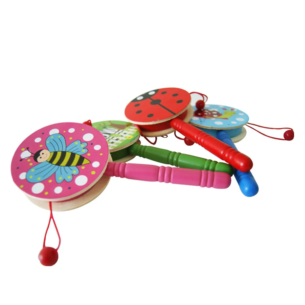 

3 Pcs Kids Playset Chinese Traditional Toys Musical Instrument Baby Drum Cartoon Shaking