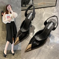 2022 new womens shoes leather casual shoes fashion sexy summer shoes pointed toe shoes shoes high heels booster shoes