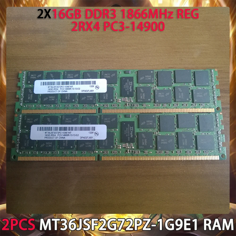 2 шт. MT36JSF2G72PZ-1G9E1 Оперативная память для MT 16 ГБ DDR3 1866 МГц REG 2RX4 PC3-14900