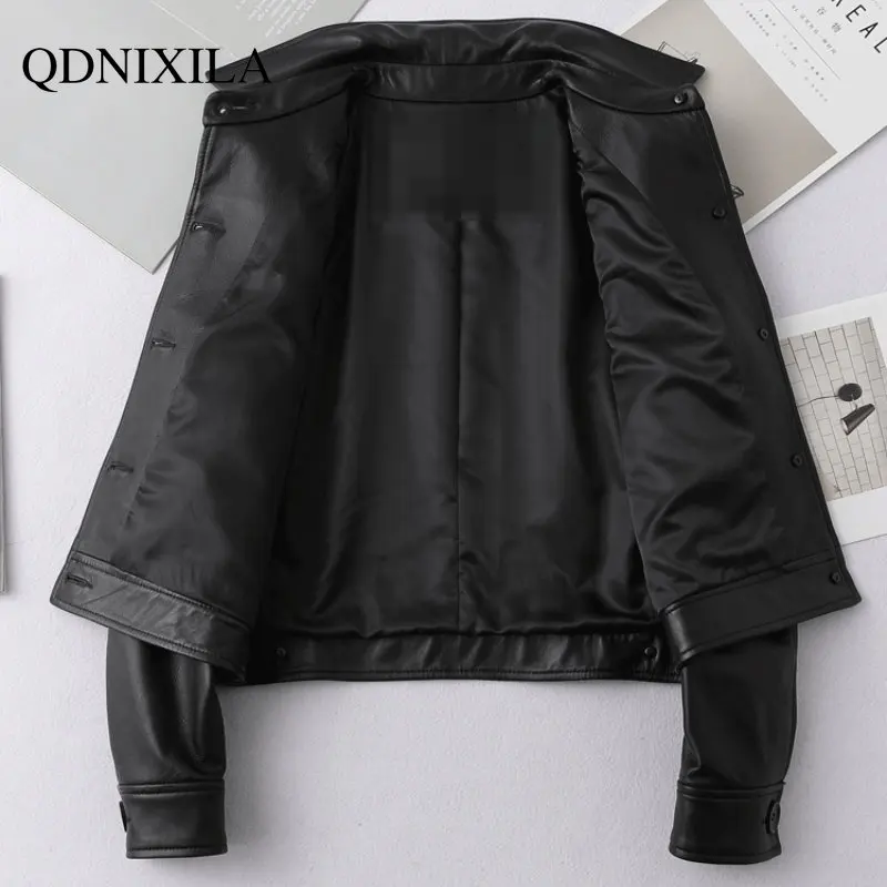 Women's Leather Jacket Spring Jacket Women New Outerwear Short Leather Jacket Korean Fashion Vintage Style Female Jacket