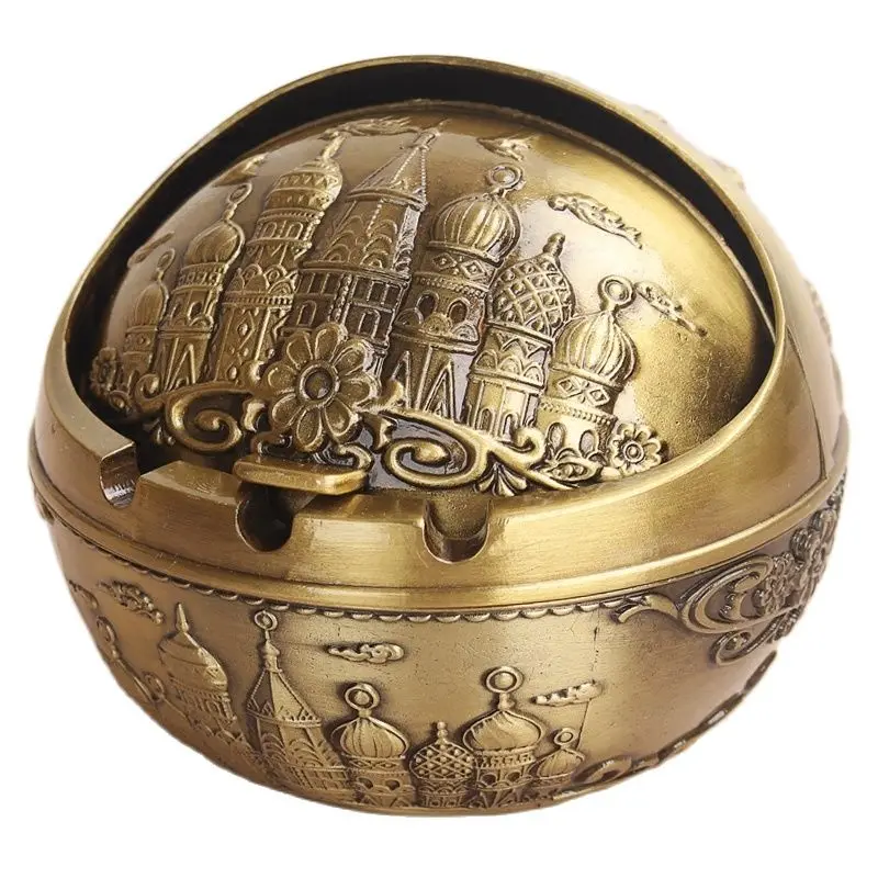 

Russia European retro home ashtray creative personality cute cover portable multifunctional office gifts