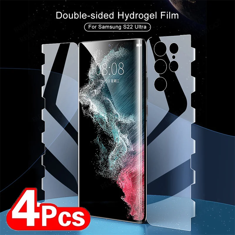 

4 шт., Гидрогелевая Защитная пленка для Samsung Galaxy S22 S21 S20 S10 Plus