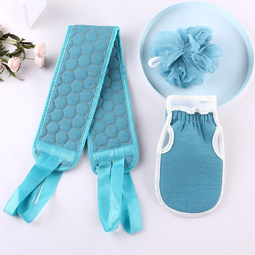 

3pcs/set Body Cleaning Washcloth Soft Brush Home Hotel Bathroom Shower Ball Back Scrubber Set Exfoliating Skin Towel Bath Gloves