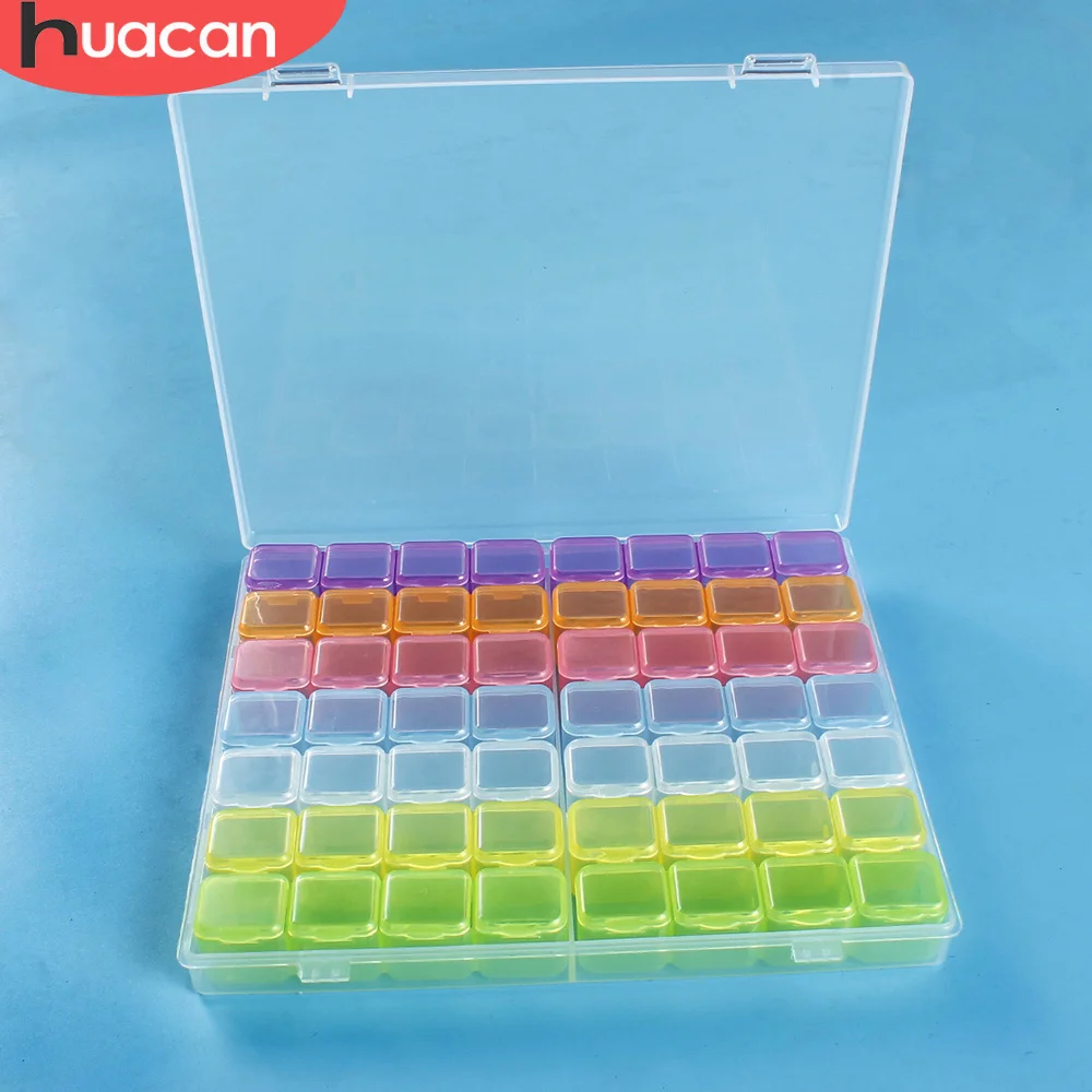 

Пластиковый ящик для хранения HUACAN с 8/28/56/112 отделениями, инструмент для алмазной живописи, аксессуары, контейнер для хранения