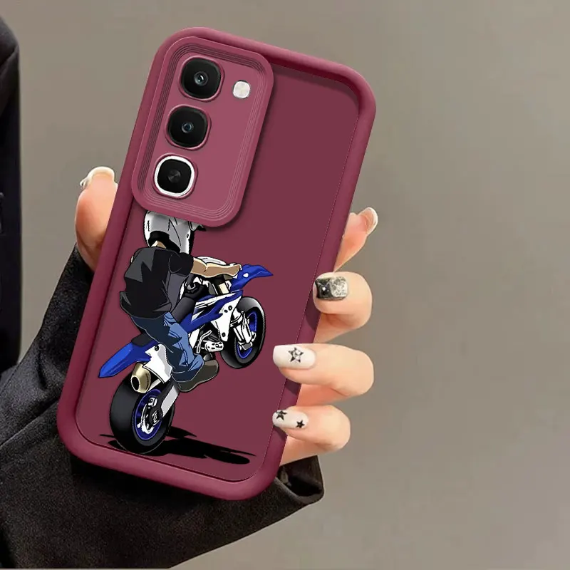 Фото Гибкий силиконовый чехол для Realme C100 5G C100i C100x 4G, защитный чехол с ударопрочным дизайном и принтом Motocyber. №4