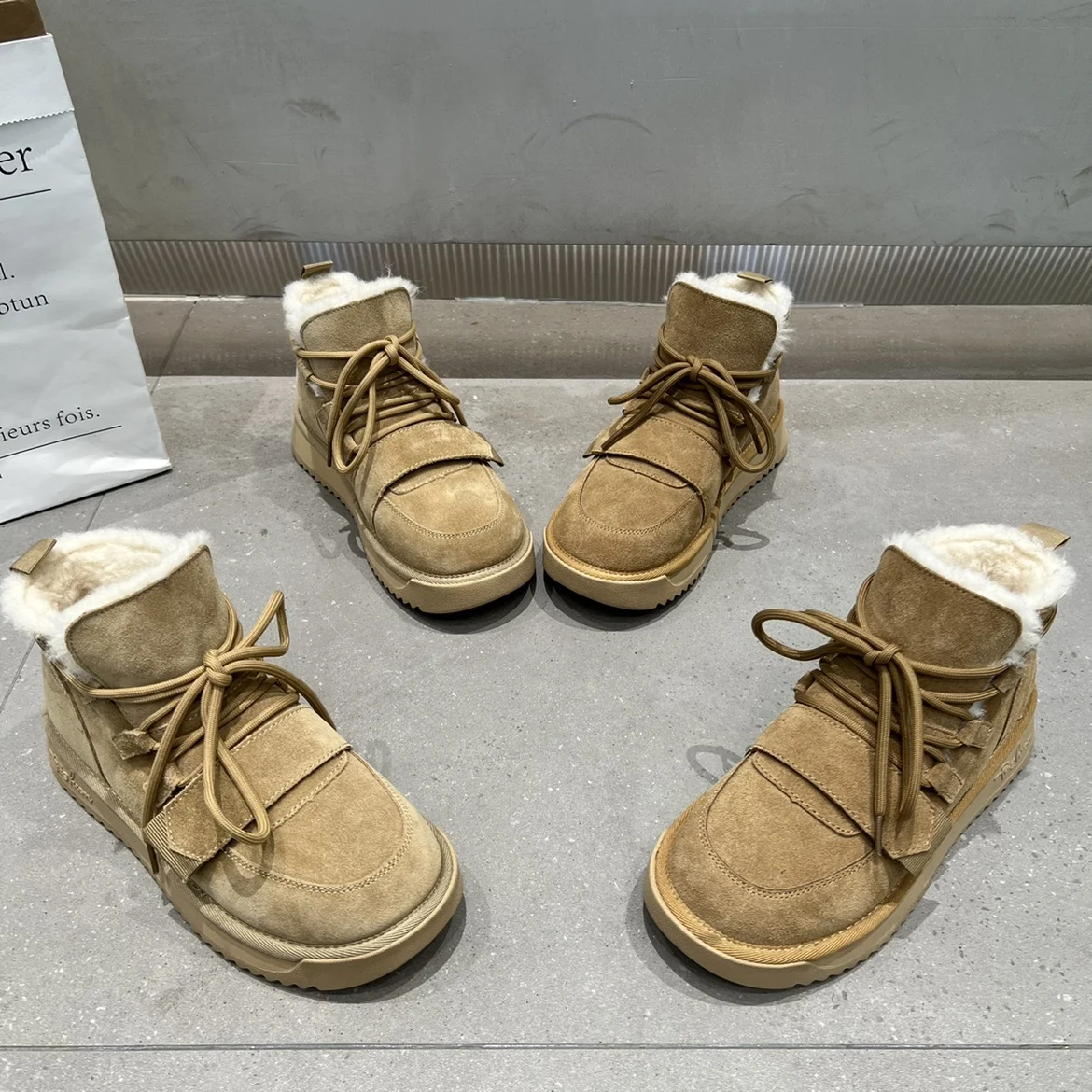 

Женские сапоги с подкладкой, австралийские сапоги, зимняя обувь на платформе и Плоском Каблуке, роскошная дизайнерская обувь с круглым носком, из хлопка, 2022