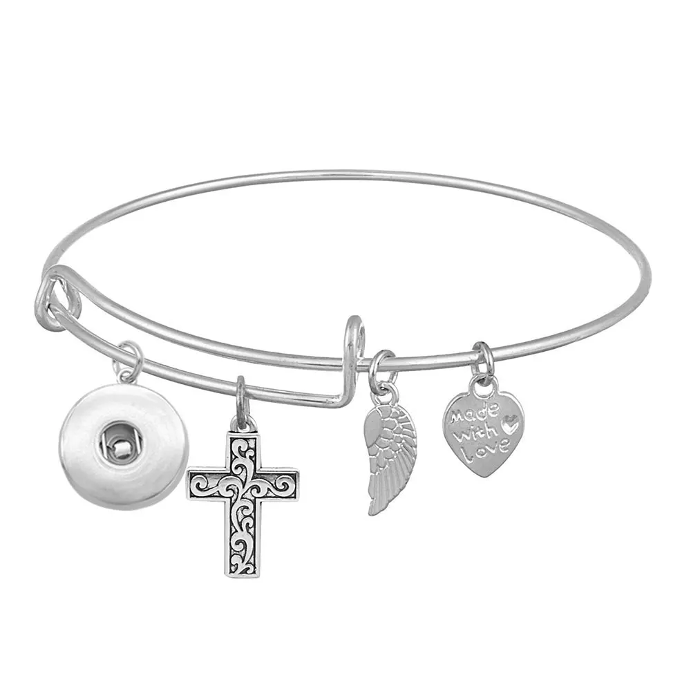 

CROSS love metal snap button bangle bracelet for Women gift AA5168