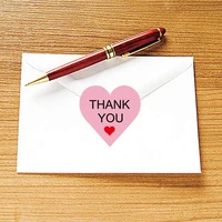 50 500pcs pink heart thank you sticker stylish needs for gift wrapping notes and letters self adhesive label diy envelope seal