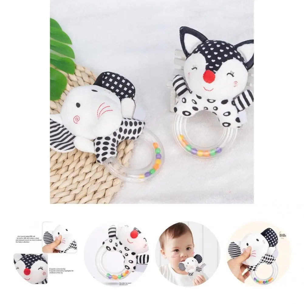 

High Quality Vivid Elephant/Fox Shape Baby Rattle Toy Infant Rattle Toy Tear Resistant Round Handle
