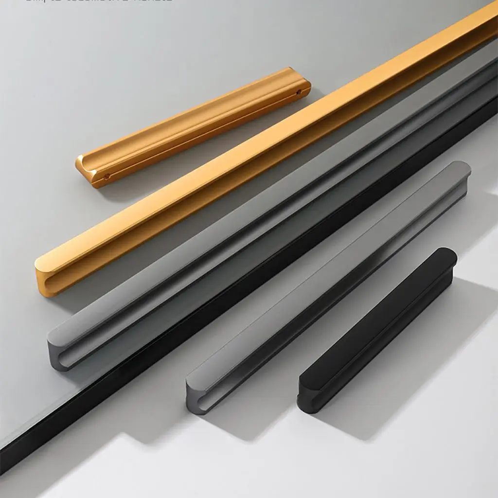 

1 Pack Home Simple Aluminum Alloy Solid Strips Kitchen Cabinet Door Knob Modern Furniture Decor Drawer Handle Hardware Wholesale