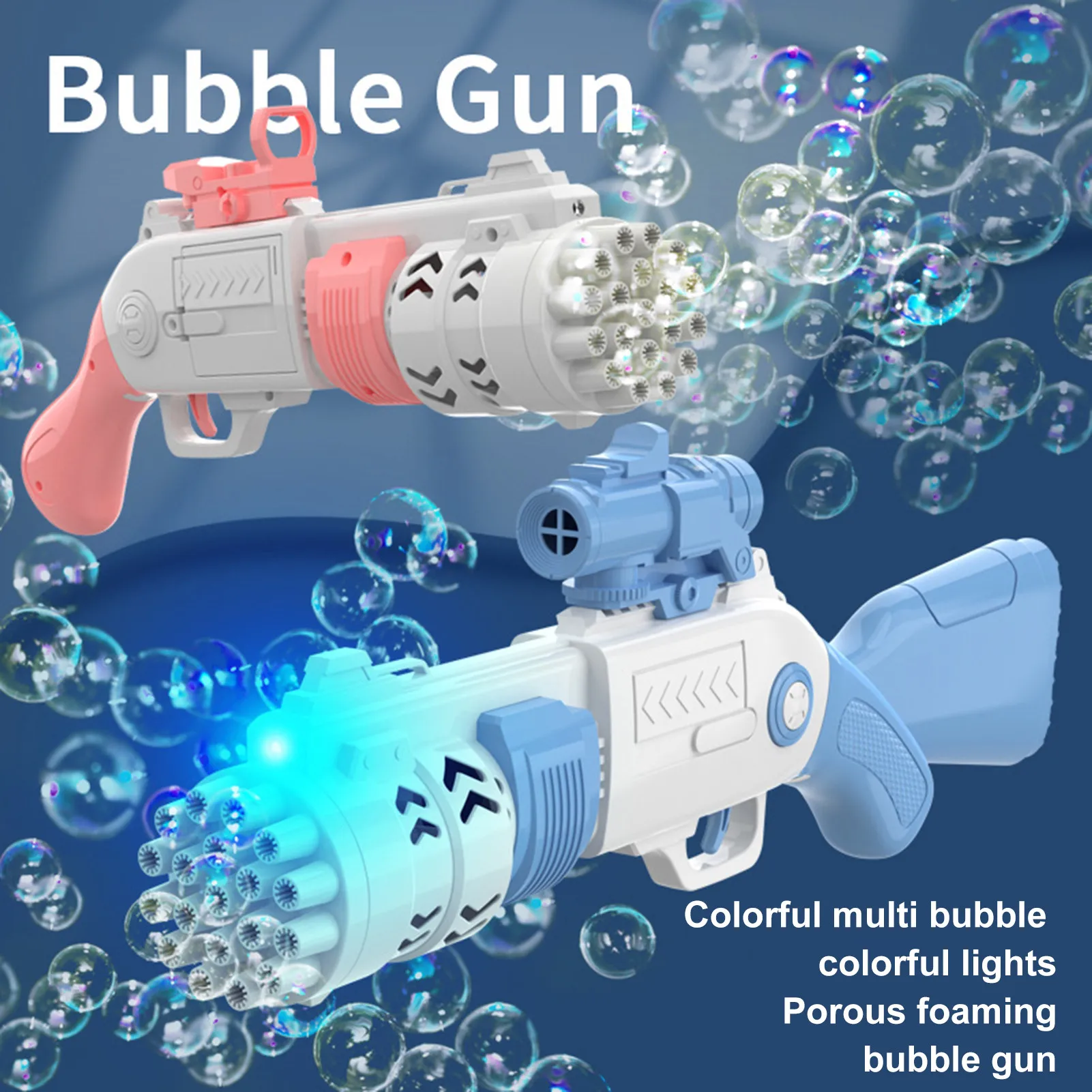 

Пузырьки с 19 отверстиями, электрическая автоматическая пулемет для мыльных пузырей, летняя уличная игрушка для детей, товары для вечерние, ...