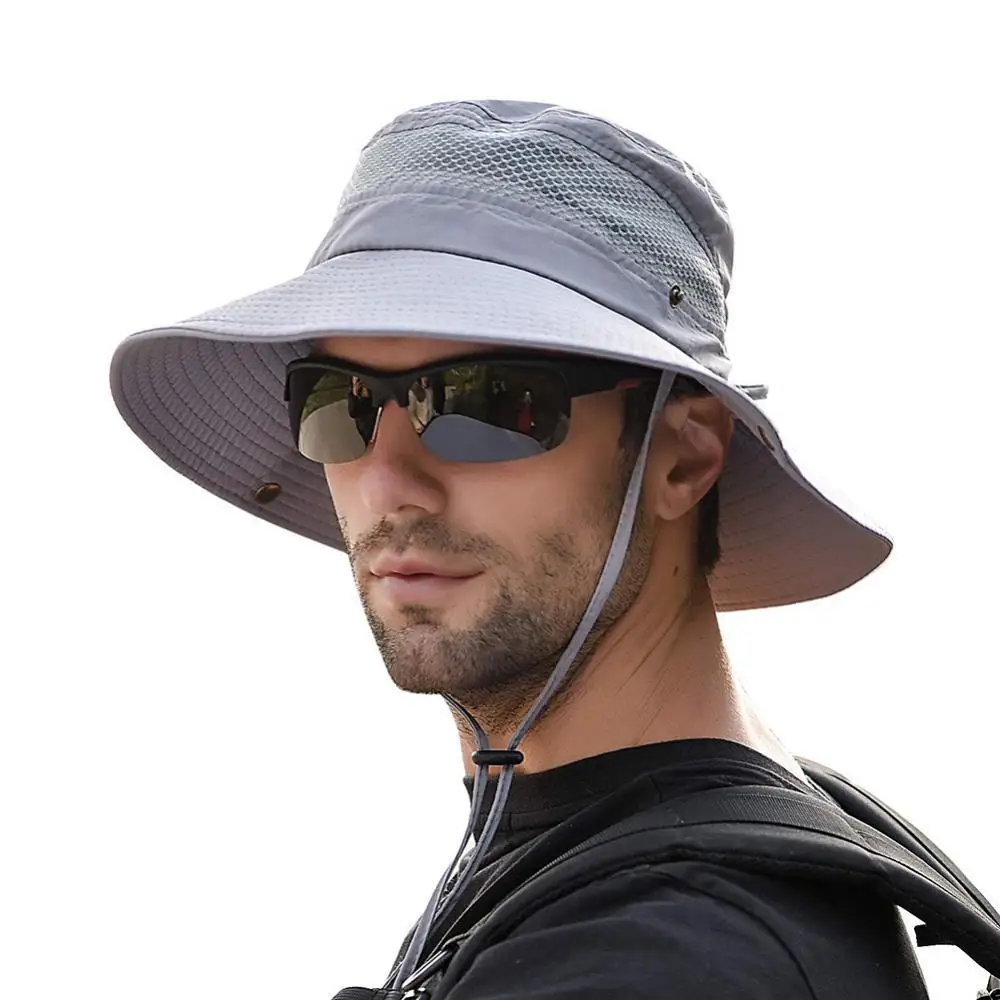 

Summer Outdoor Fishing Climbing UV Sun Protection Wide Brim Sport Hat Bucket Cap