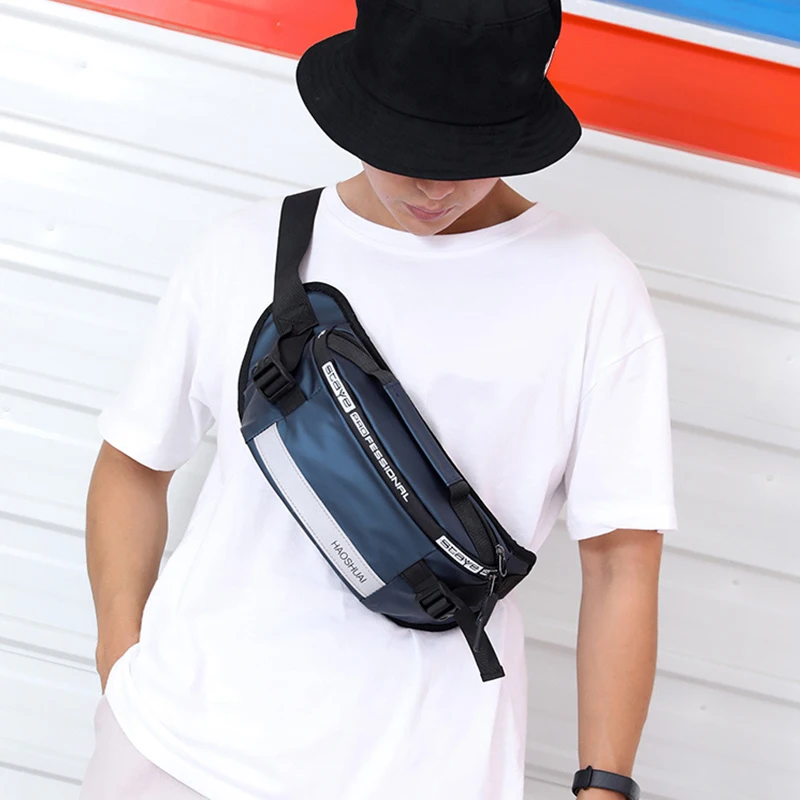 Brilljoy Men Travel Belt Bag Unisex Fashion Reflective Run Fanny Pack Cell Phone Storage Shoulder Outdoor Anti-Theft Waist Bags