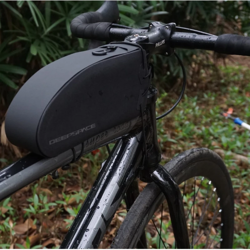 

DEEPSPACE Bicycle Crossbeam Mobile Phone Bag with Dual Waterproof Upper Pipe Package for Road Bike Riding Equipment