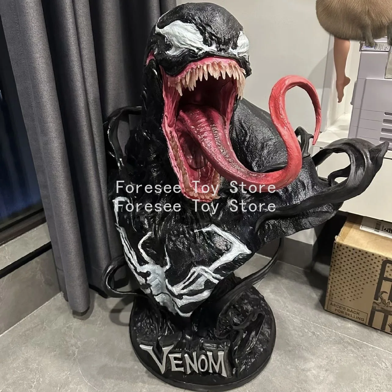 Фото Новый 80 см бюст Venom рисунок Мстители аниме окружающая фигурка коллекция украшения для рабочего стола лучший подарок для детей №3