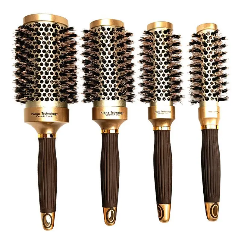 4 Size Hair Brush Anti-static High Temperature Resistant Round Barrel Hair Comb Drying Curling Barber Accessories DIY Home