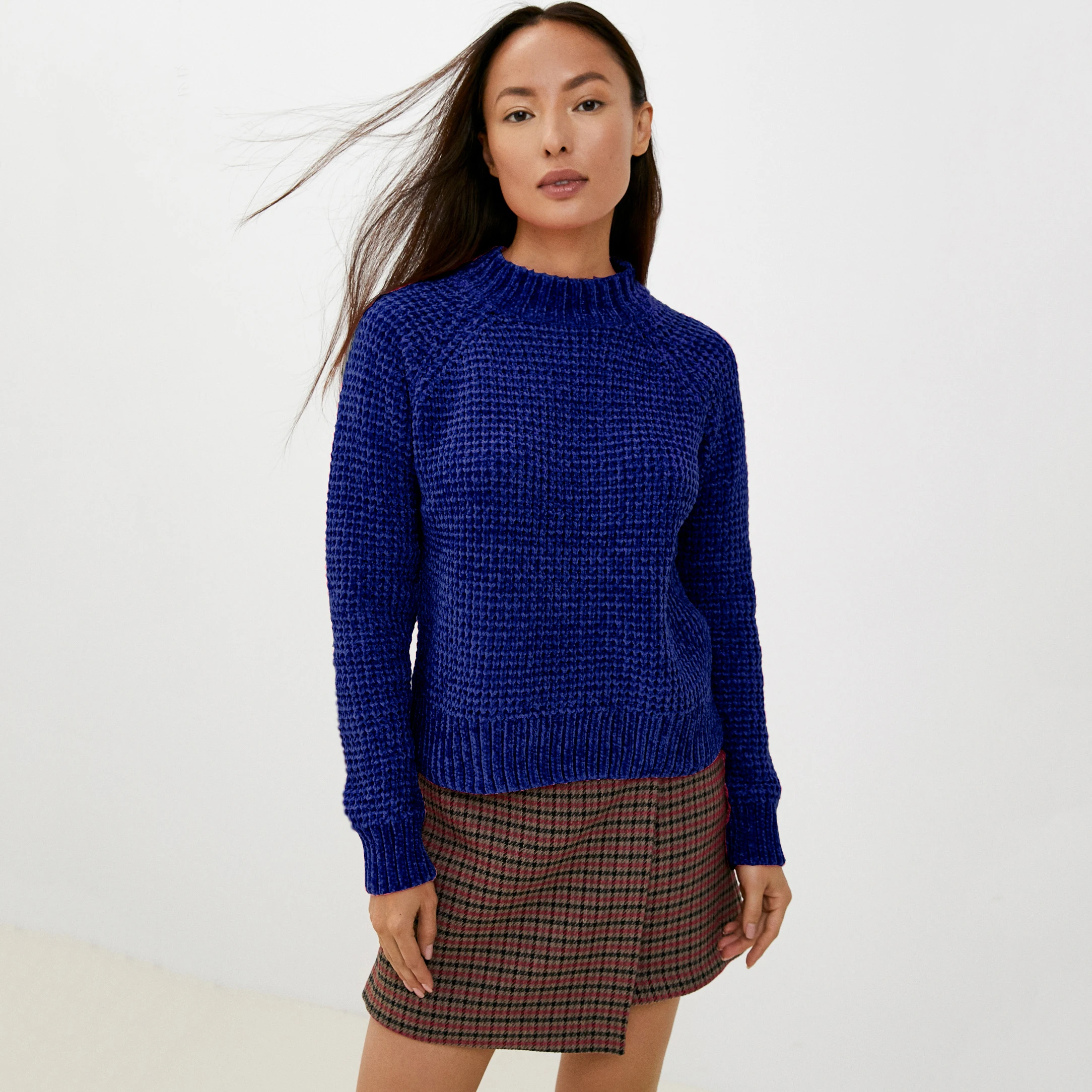 

Wixra Thick Basic Sweater Women Knitted Pullover Full Sleeve Casual Mock Neck Chenille Clothing Autumn Winter Knitted Top