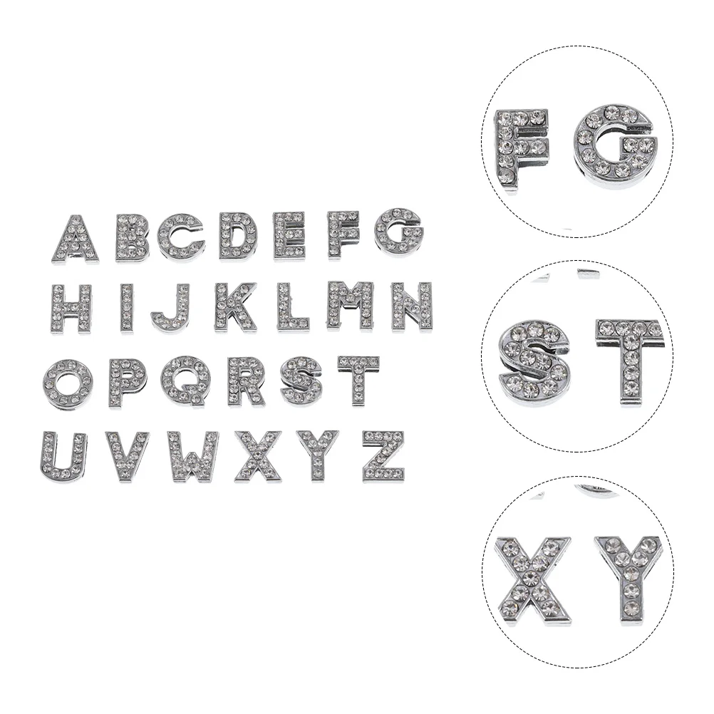 

26 Pcs Alloy Rhinestone Alphabet Accessories Crystal Rhinestones Letter Pendants Metal Accessory Crafts and materials
